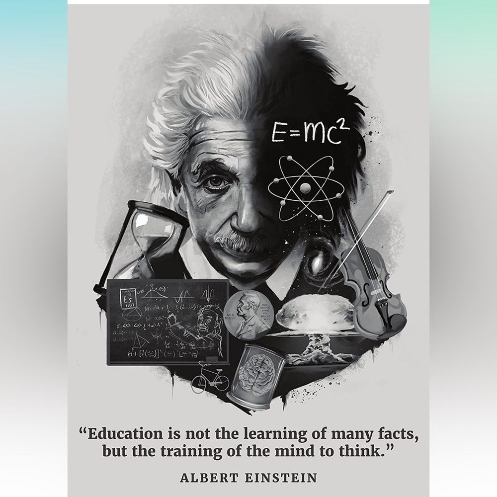 Albert Einstein Poster Inspirational and Motivational Quote (18 x 24, Laminated)